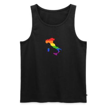Italien Regenbogenflagge für LGTBQ-Italiener - Männer Premium Bio Tank Top - Schwarz - Vorne - Michal (187cm)