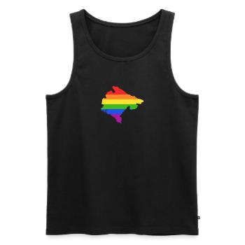 Montenegro Regenbogenflagge für LGTB Montenegriner - Männer Premium Bio Tank Top - Schwarz - Vorne - AI Model Male 178 light (178cm)