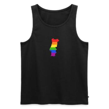 Portugal Regenbogenflagge für LGTBQ-Portugiesen - Männer Premium Bio Tank Top - Schwarz - Vorne - Michal (187cm)