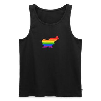 Slowenien Regenbogenflagge für LGTBQ-Slowenen - Männer Premium Bio Tank Top - Schwarz - Vorne - Michal (187cm)