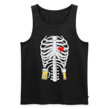 Skeleton beer Pregnancy Announcement - Men's Premium Organic Tank Top - black - Front - Michal (187cm)