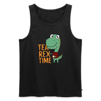 Tea Rex Time Outfit - Männer Premium Bio Tank Top - Schwarz - Vorne - AI Model Male 178 light (178cm)