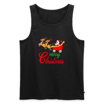 Merry Christmas - Männer Premium Bio Tank Top - Schwarz - Vorne - Michal (187cm)