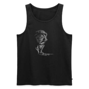 Leo Outfit - Men's Premium Organic Tank Top - black - Front - Michal (187cm)