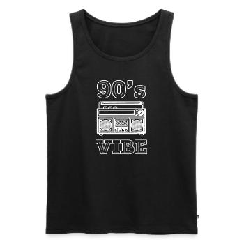 A child of the 90s - Men's Premium Organic Tank Top - black - Front - AI Model Male 178 light (178cm)