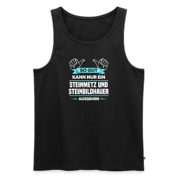 Steinmetz Steinbildhauer Design für Handwerker - Männer Premium Bio Tank Top - Schwarz - Vorne - AI Model Male 178 light (178cm)