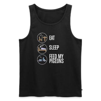 Feed My Pigeons Design for Pigeon Lovers - Men's Premium Organic Tank Top - black - Front - AI Model Male 178 light (178cm)