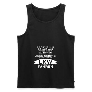 LKW fahren Geschenk T Shirt - Männer Premium Bio Tank Top - Schwarz - Vorne - Michal (187cm)