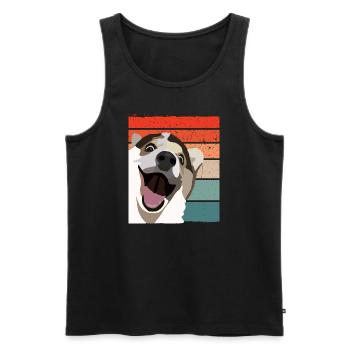 Shiba Inu drôle de chien sur rétro - Débardeur bio Premium Homme - noir - Devant - Michal (187cm)