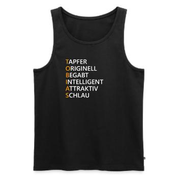 Tobias Name Geschenk - Männer Premium Bio Tank Top - Schwarz - Vorne - Michal (187cm)