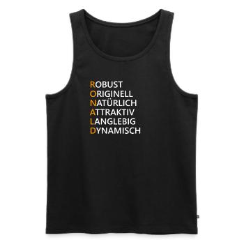 Ronald Name Geschenk - Männer Premium Bio Tank Top - Schwarz - Vorne - Michal (187cm)