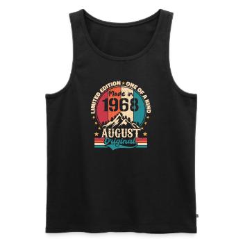 1968 August | August 1968 birthday Aged Perfectly - Men's Premium Organic Tank Top - black - Front - Michal (187cm)