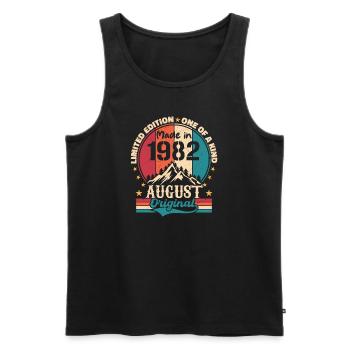 1982 August | August 1982 birthday Aged Perfectly - Men's Premium Organic Tank Top - black - Front - Michal (187cm)