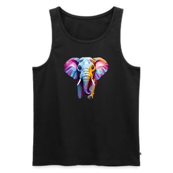 Beauté de cet éléphant saisissant - Débardeur bio Premium Homme - noir - Devant - Michal (187cm)
