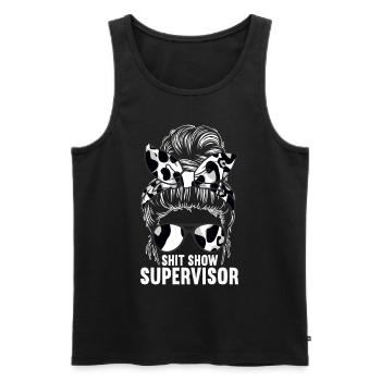 Shit Show Supervisor - Men's Premium Organic Tank Top - black - Front - AI Model Male 178 light (178cm)