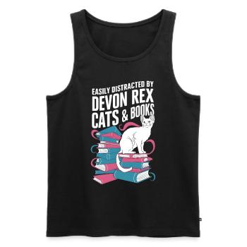 Katze Devon Rex Geschenk - Männer Premium Bio Tank Top - Schwarz - Vorne - Michal (187cm)