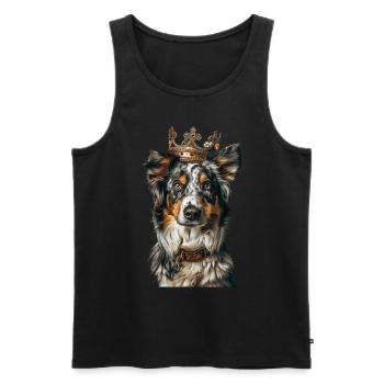 Australian Shepherd - Men's Premium Organic Tank Top - black - Front - AI Model Male 178 light (178cm)