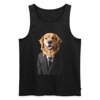 Chien - Débardeur bio Premium Homme - noir - Devant - Michal (187cm)