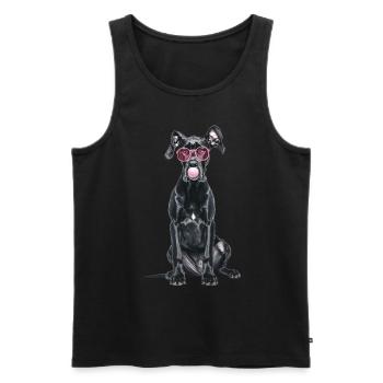 Deutsche Dogge - Männer Premium Bio Tank Top - Schwarz - Vorne - Michal (187cm)
