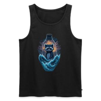 Waschbär Flasche - Männer Premium Bio Tank Top - Schwarz - Vorne - Michal (187cm)