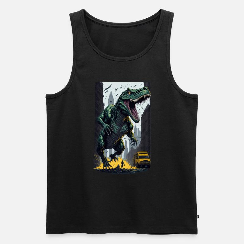 T Rex - Männer Premium Bio Tank Top - Schwarz