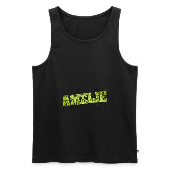 Amelie - Männer Premium Bio Tank Top - Schwarz - Vorne - AI Model Male 178 light (178cm)