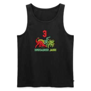 Dinosaur 3 years boy birthday - Men's Premium Organic Tank Top - black - Front - Michal (187cm)