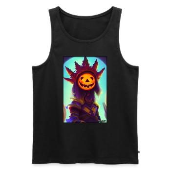 Happy Halloween Pumpkin King Monster - Men's Premium Organic Tank Top - black - Front - Michal (187cm)