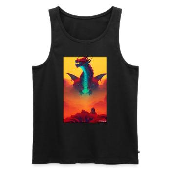 Dragon Creature Fantasy - Men's Premium Organic Tank Top - black - Front - Michal (187cm)