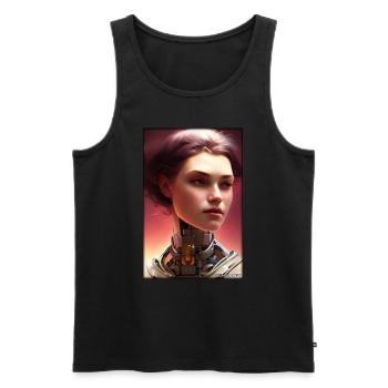 Robot Woman Future Cyborg Machine Technology - Men's Premium Organic Tank Top - black - Front - Michal (187cm)