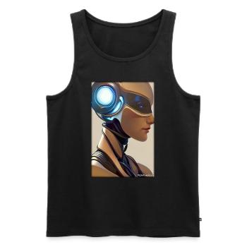 Robot Woman Future Cyborg Machine Technology - Men's Premium Organic Tank Top - black - Front - Michal (187cm)