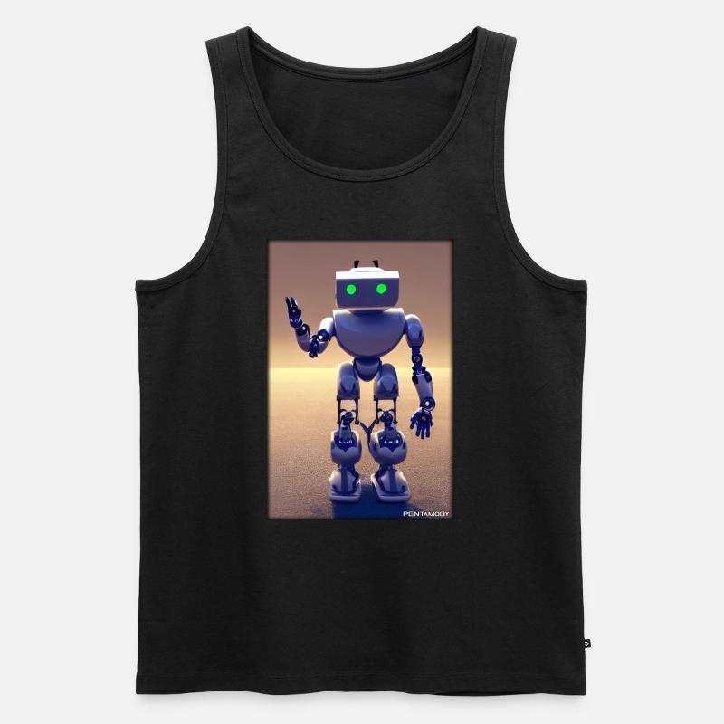 Robot Future Technology Science Android - Men's Premium Organic Tank Top - black