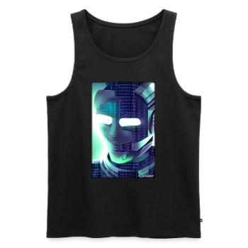 Robot Future Science Machine de science-fiction - Débardeur bio Premium Homme - noir - Devant - Michal (187cm)