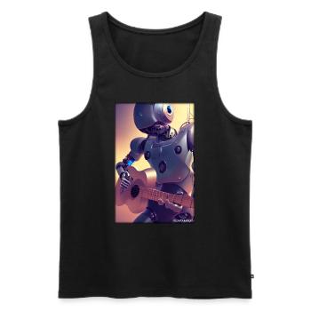 Roboter Gitarre Gitarrist Zukunft Musik Musiker - Männer Premium Bio Tank Top - Schwarz - Vorne - Michal (187cm)