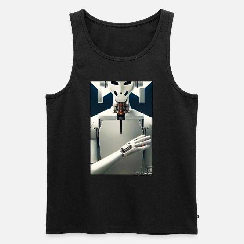 Robot Future Technology Science Android - Débardeur bio Premium Homme - noir