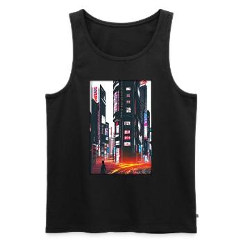 Tokyo City Stadt Cyber Punk Zukunft Sci-Fi Asien - Männer Premium Bio Tank Top - Schwarz - Vorne - Michal (187cm)