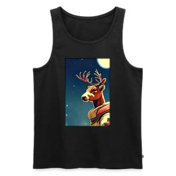 Rentier Astronaut Zukunft Sci-Fi Technik - Männer Premium Bio Tank Top - Schwarz - Vorne - Michal (187cm)