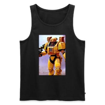 Kampfbot Robot Super Soldat Machine Guerrier - Débardeur bio Premium Homme - noir - Devant - AI Model Male 178 light (178cm)