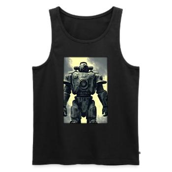 Kampfbot Robot Super Soldat Machine Guerrier - Débardeur bio Premium Homme - noir - Devant - AI Model Male 178 light (178cm)
