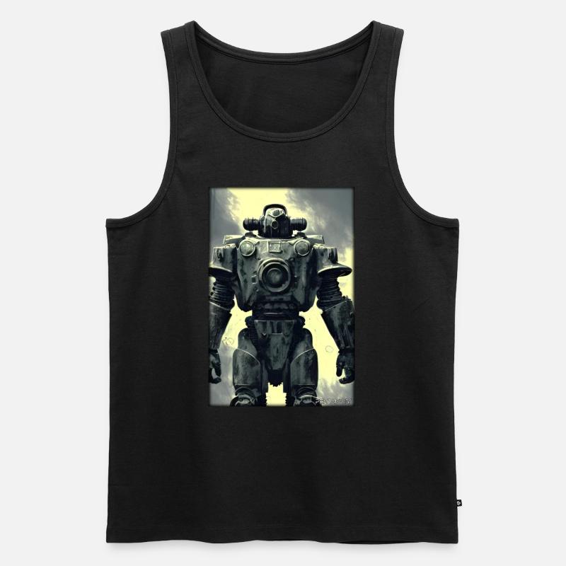 Kampfbot Roboter Supersoldat Maschine Krieger - Männer Premium Bio Tank Top - Schwarz
