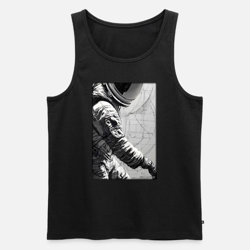Astronaut Zukunft Sci-Fi Technik - Männer Premium Bio Tank Top - Schwarz