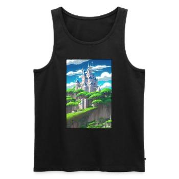 Castle Castle Fortress Architecture Landscape - Men's Premium Organic Tank Top - black - Front - AI Model Male 178 light (178cm)