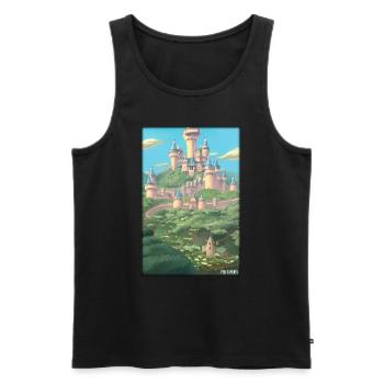 Castle Castle Fortress Architecture Landscape - Men's Premium Organic Tank Top - black - Front - AI Model Male 178 light (178cm)