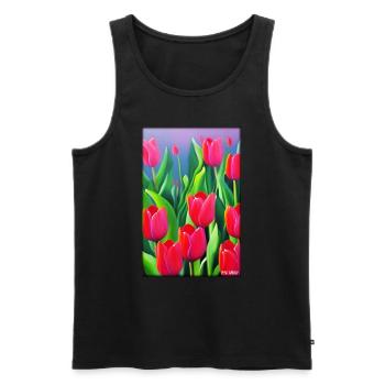 Tulip Lily Family Flower Spring Meadow Green - Débardeur bio Premium Homme - noir - Devant - Michal (187cm)