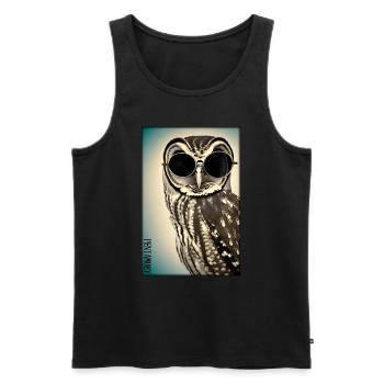 Eule Sonnenbrille Wildtier Vogel Waldtier Wald - Männer Premium Bio Tank Top - Schwarz - Vorne - AI Model Male 178 light (178cm)