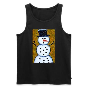 Snowman Snow Winter Christmas Advent - Men's Premium Organic Tank Top - black - Front - Michal (187cm)
