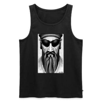 Confucius sunglasses philosopher China Asia - Men's Premium Organic Tank Top - black - Front - Michal (187cm)