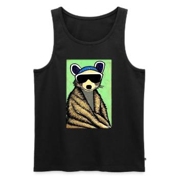 Raccoon Sunglasses Wildlife Forest Animal Forest Nature - Men's Premium Organic Tank Top - black - Front - Michal (187cm)