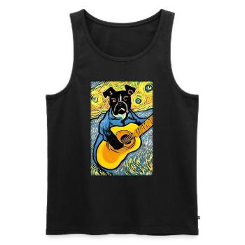 Dog Guitar Pet Musician Dog Friend - Men's Premium Organic Tank Top - black - Front - Michal (187cm)
