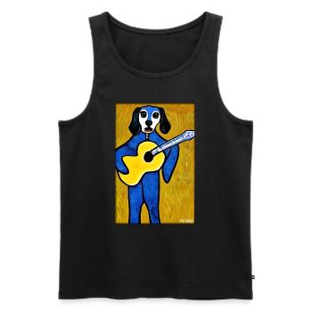 Dog Guitar Pet Musician Dog Friend - Men's Premium Organic Tank Top - black - Front - Michal (187cm)